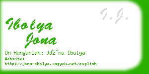 ibolya jona business card